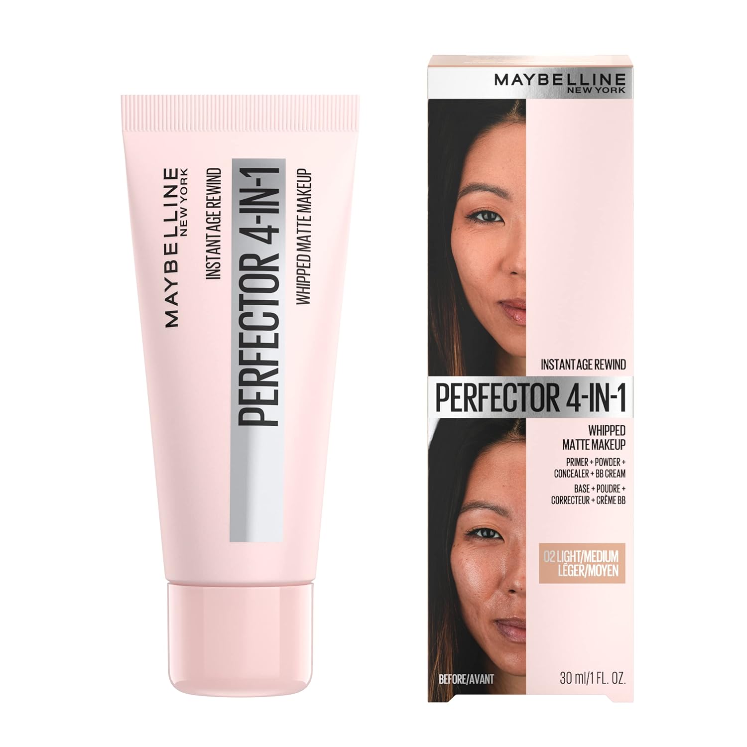 Maybelline Instant Age Rewind Instant Perfector 4-In-1 Matte Makeup, 02 Light/Medium, 1 Count - Image 2