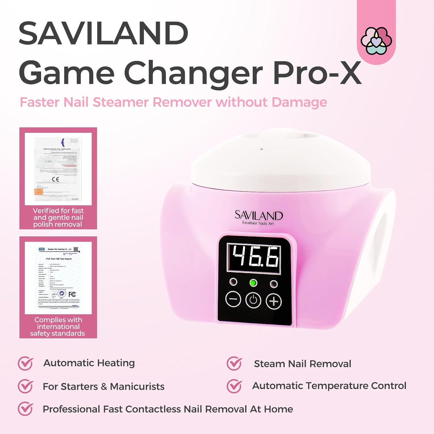 SAVILAND Nail Polish Remover Machine:Gel Polish Revmover Steam Quick Remove Gel Acrylic Nail Remover | Dip Powder Remover Gentler Portable U V Gel Nail Electric Nail Polish Remover Nail Salon Home DIY - Image 7