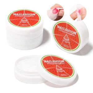 Nail Polish Remover Pads in Box, Non-Acetone, 3-5s Instant Nail Polishes Removal, Easy to Carry, VE Moisturing, 140 Pcs Lint-free Handy Wipes to Clear Regular Nail Polish, Watermelon Scent