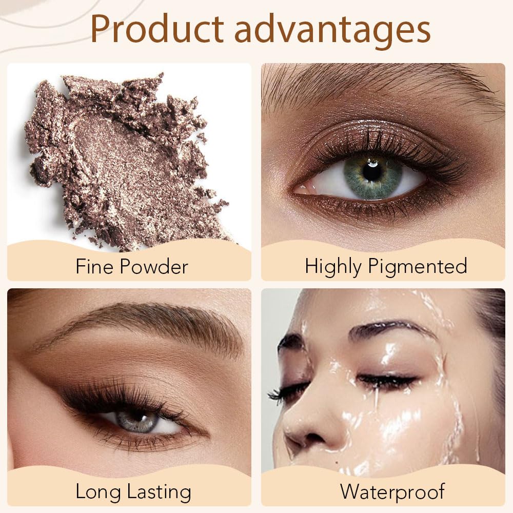 Eyeshadows Palette Makeup for Older Women, Neutral Nude Brown Eye Shadow, Powder Cream Glitter Matte Shimmer Quads Eyeshadow Palette, Long-lasting Pigmented Waterproof, sombras para ojos - Image 4