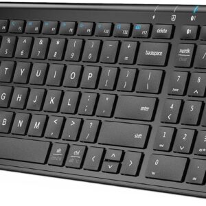 iClever BK10 Bluetooth Keyboard, Universal Bluetooth 5.1 Wireless Keyboard with Number Pad, Ergonomic Design, Multi-Device Compatibility, Stable Connection for Mac, iPad, iPhone, Android, Windows