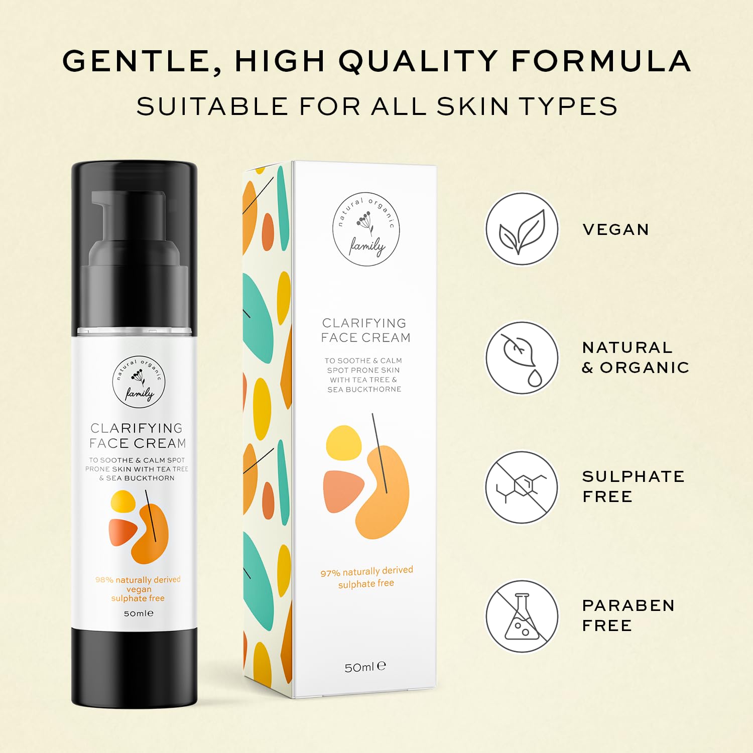 Skin Care for Teenage Boys and Girls - Teen Moisturizer for Face with Tea Tree - Organic Face Cream for Oily Skin - Daily Acne Treatment for Teenagers - Soothing Hyaluronic Acid Moisturizer - Image 2
