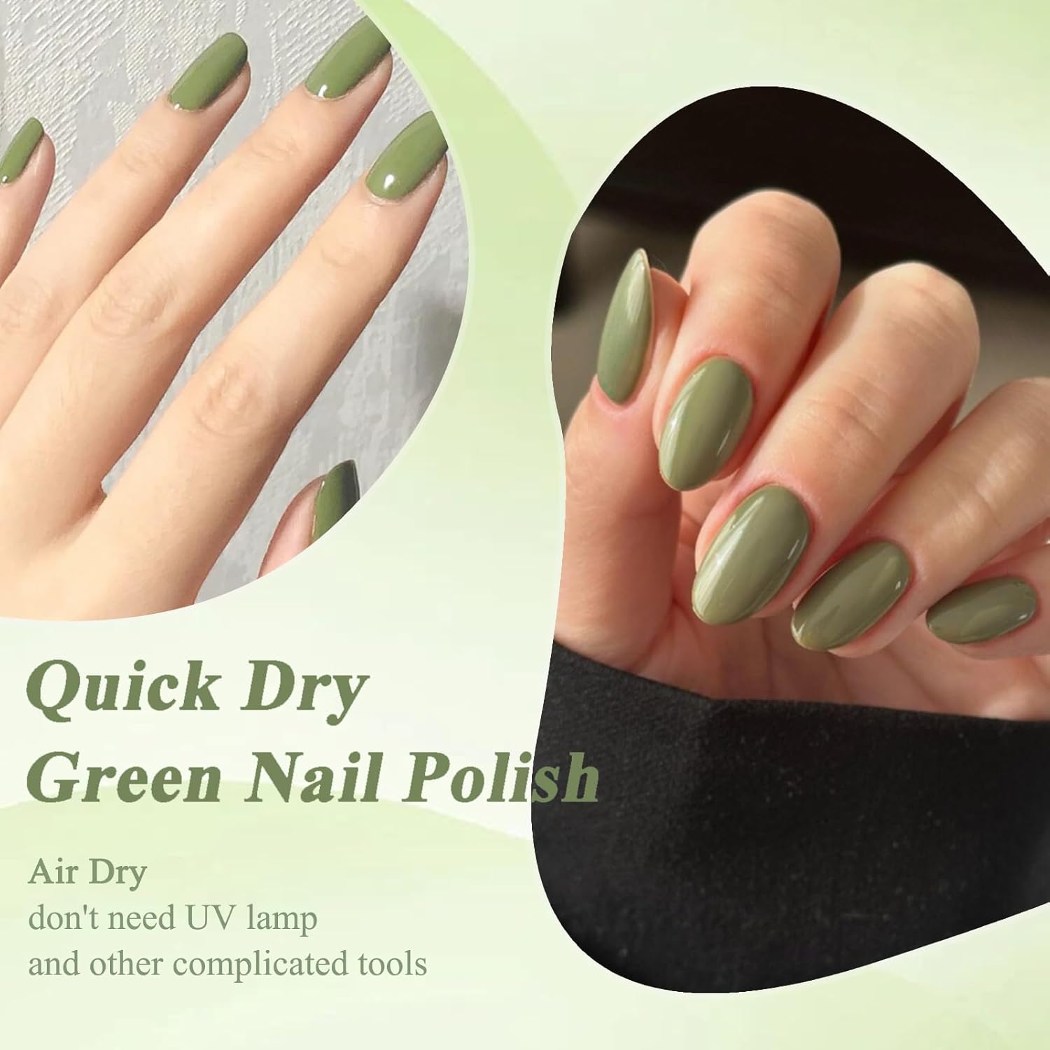 Green Nail Polish - Matcha Green Fingernail Lacquer - Chip Resistant, Long Lasting, Quick Dry - Cruelty Free, High Gloss Nail Art For Women DIY - Image 5