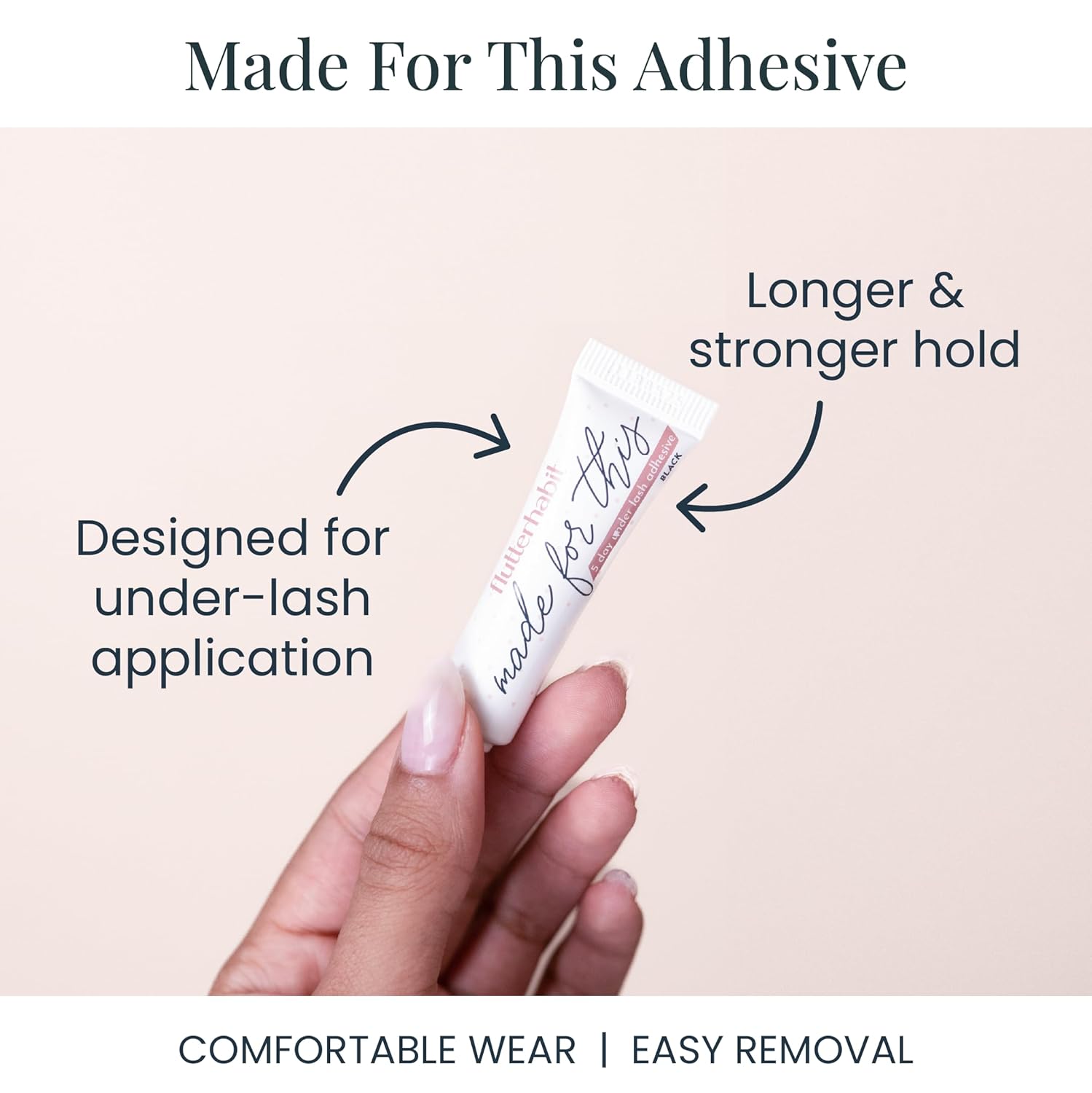 FlutterHabit Made for This Adhesive Clear Lash Glue for Eyelash Extensions - Your Ultimate All-Day Hold Lash Cluster Glue for Effortless, Stunning, and Long-Lasting Eyelashes - All-in-one Lash Glue - Image 3