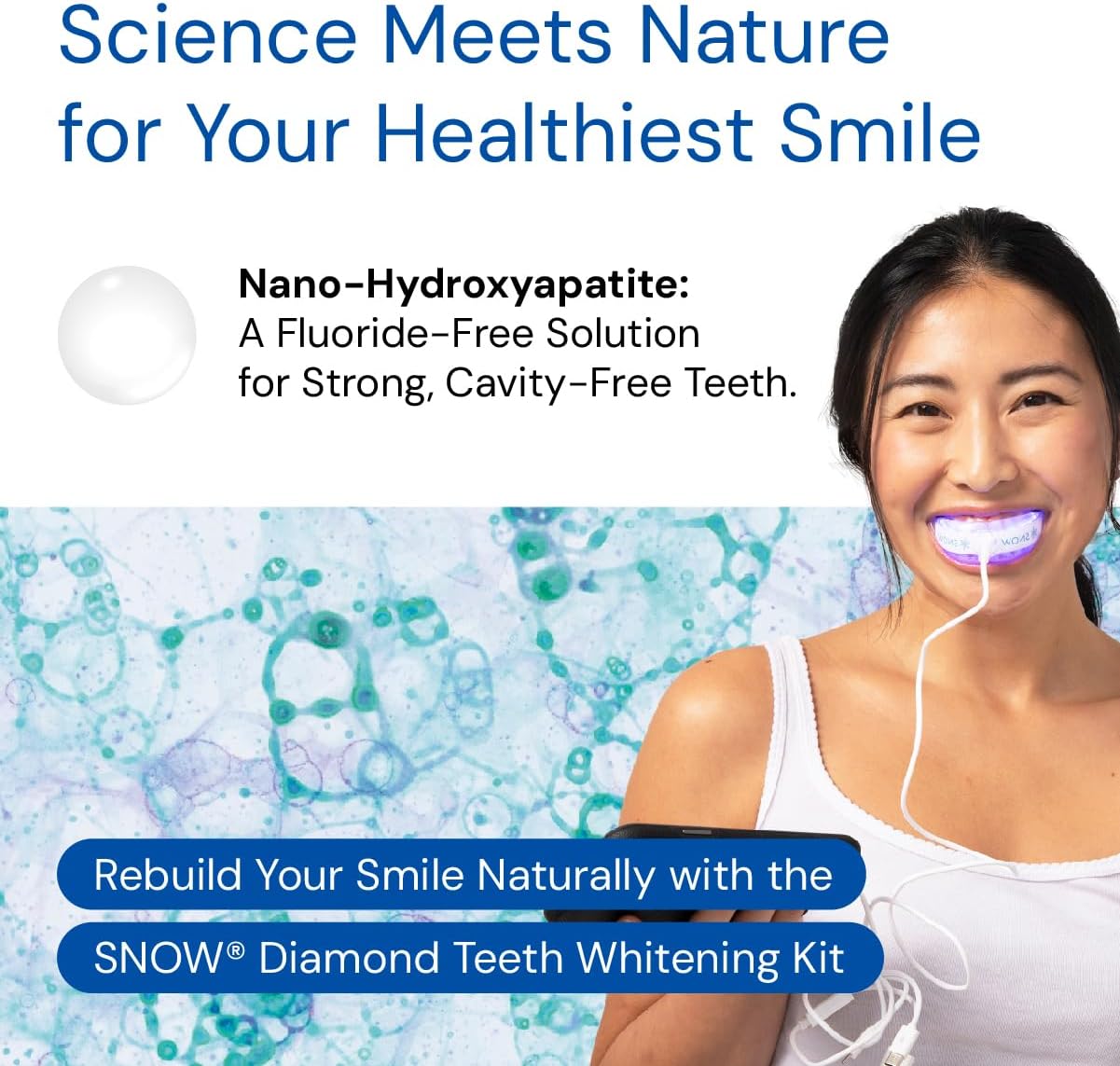 Snow Teeth Whitening Kit - Snow Teeth Whitening Serum and LED Mouthpiece Whitener, Formulated with Hydroxyapatite, Good for 6 Months - Wireless Kit with 3 Wands - Image 5