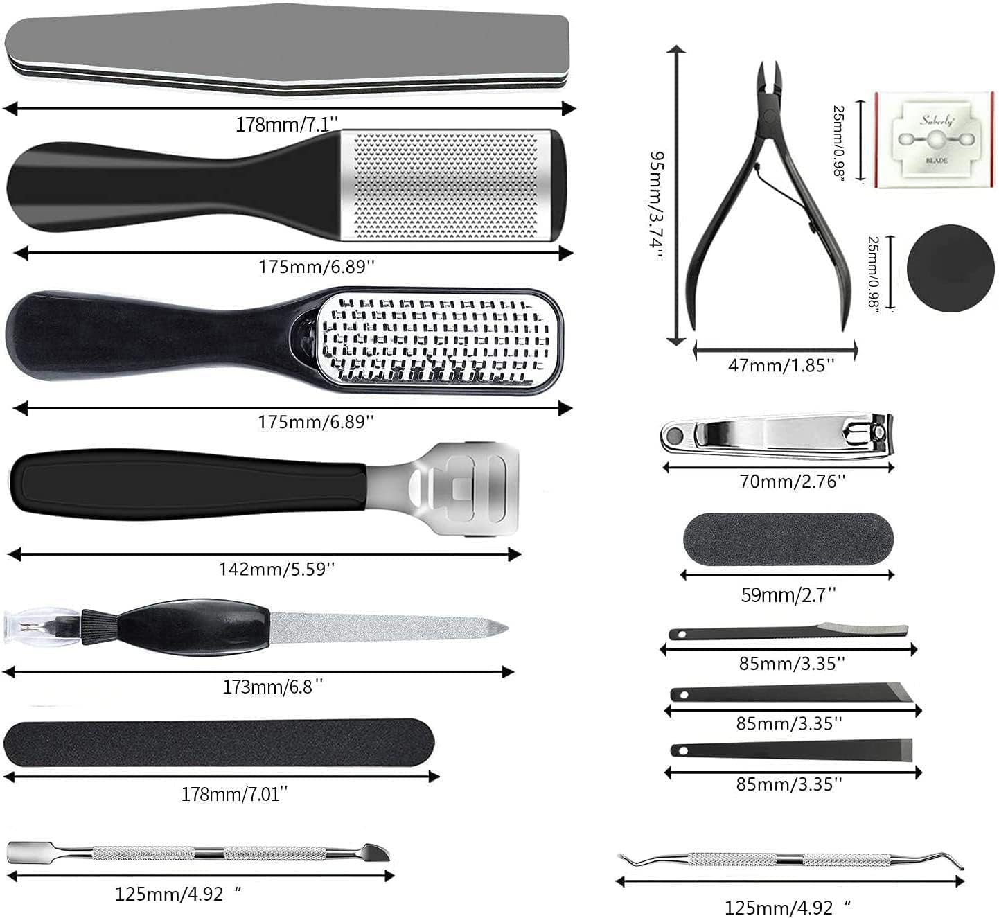 Professional Pedicure Kit, 36 in 1 Stainless Steel Foot Care Kit Foot Rasp Dead Skin Remover for Home & Salon Care, Filer - Image 3