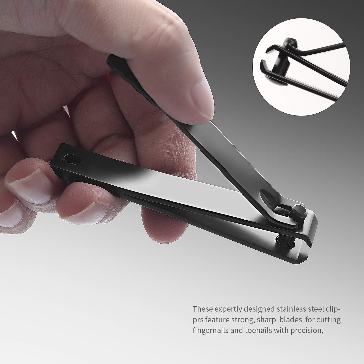 Nail Clippers Set Black Stainless Steel Nail Cutter& Sharp Oblique Toe Nail Clipper & Nail File 4 Pieces, Metal tin Box for Men and Women Suitable for Gifts. - Image 6