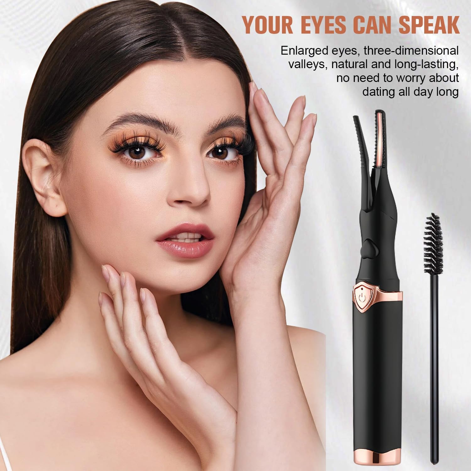 Heated Eyelash Curler, 2 in 1 Clip-Type Design, USB Rechargeable Electric Eyelash Curler, 3 Heat Modes, Natural Curling 24 Hours Long Lasting, Beauty Tools for Women (Black) - Image 2