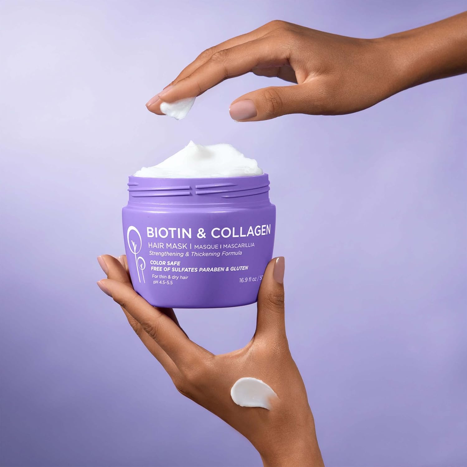 Luseta Biotin Collagen Hair Mask for Dry & Damaged Hair 16.9 Oz, Strengthening & Thickening Treatment Deep Conditioning Hair Treatment - Image 5