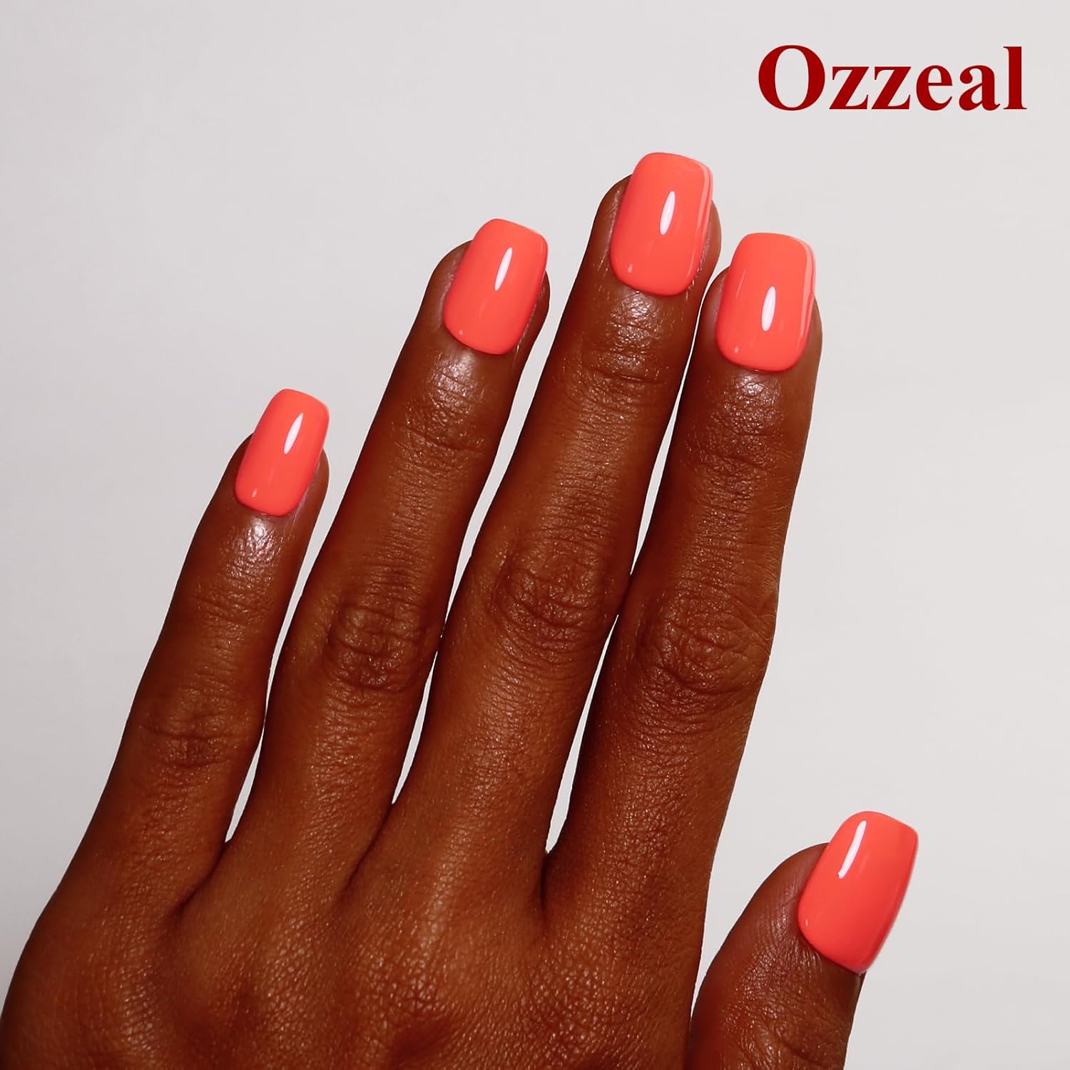 Gel Polish, 0.5 Fl Oz Bright Coral Orange Gel Nail Polish Spring Summer Soak off LED UV Art Starter Manicure Salon DIY - Image 3