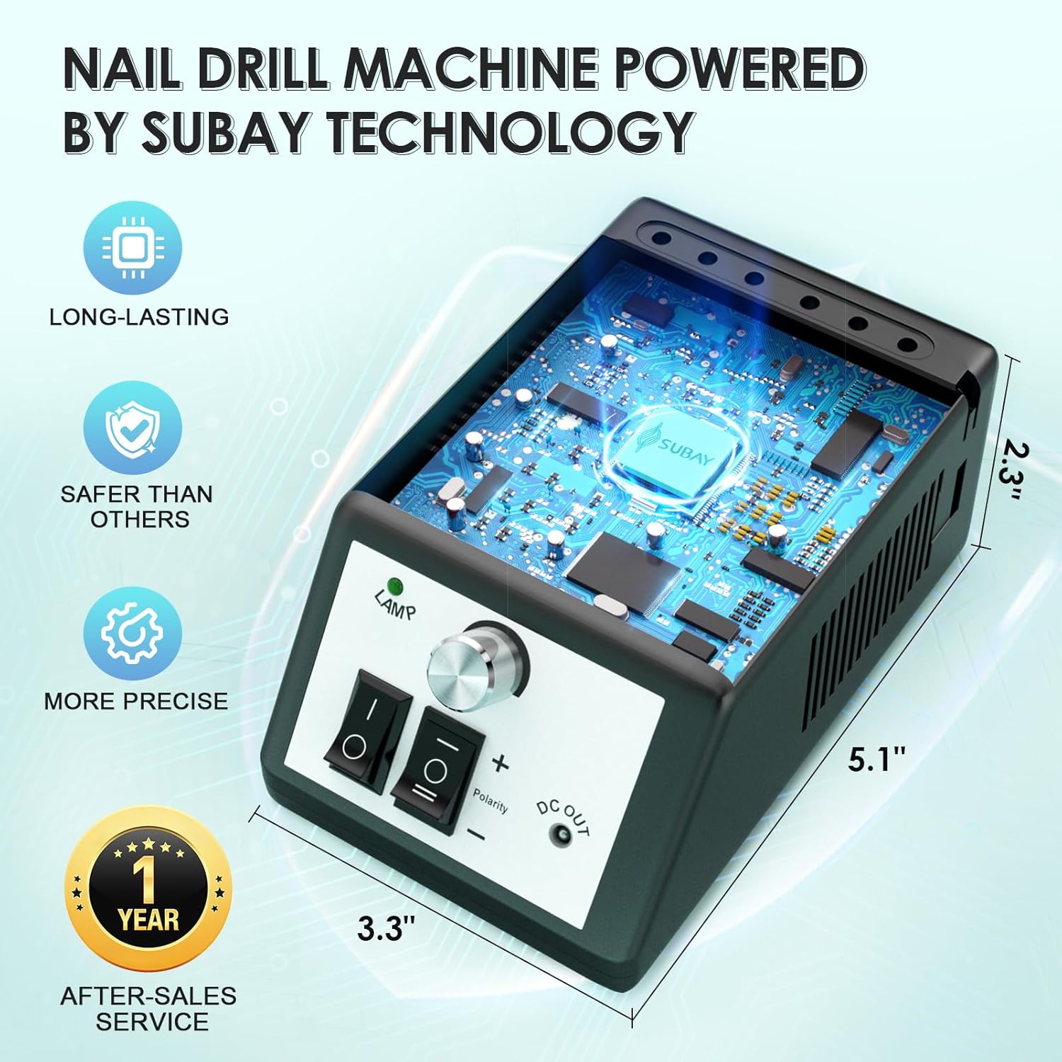 Professional Electric Nail Drill Machine Nail File Drill Set Kit for Acrylic Nails, Gel Nail, Nail Art Polisher Sets(Black) - Image 4