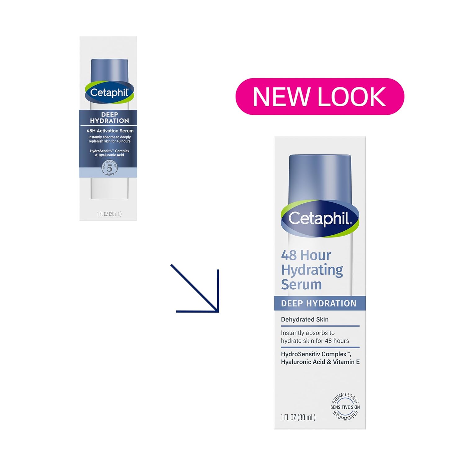 Cetaphil Deep Hydration Fragrance Free 48 Hour Activation Serum, 1 Fl oz, 48Hr Dry Skin Face Moisturizer for Sensitive Skin, With Hyaluronic Acid, Vitamin E & B5, Dermatologist Recommended - Image 2
