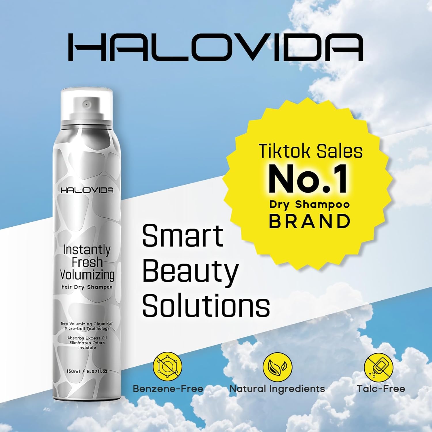 Volumizing Dry Shampoo Spray 5.07 oz for All Hair Types No White Residue - Image 4
