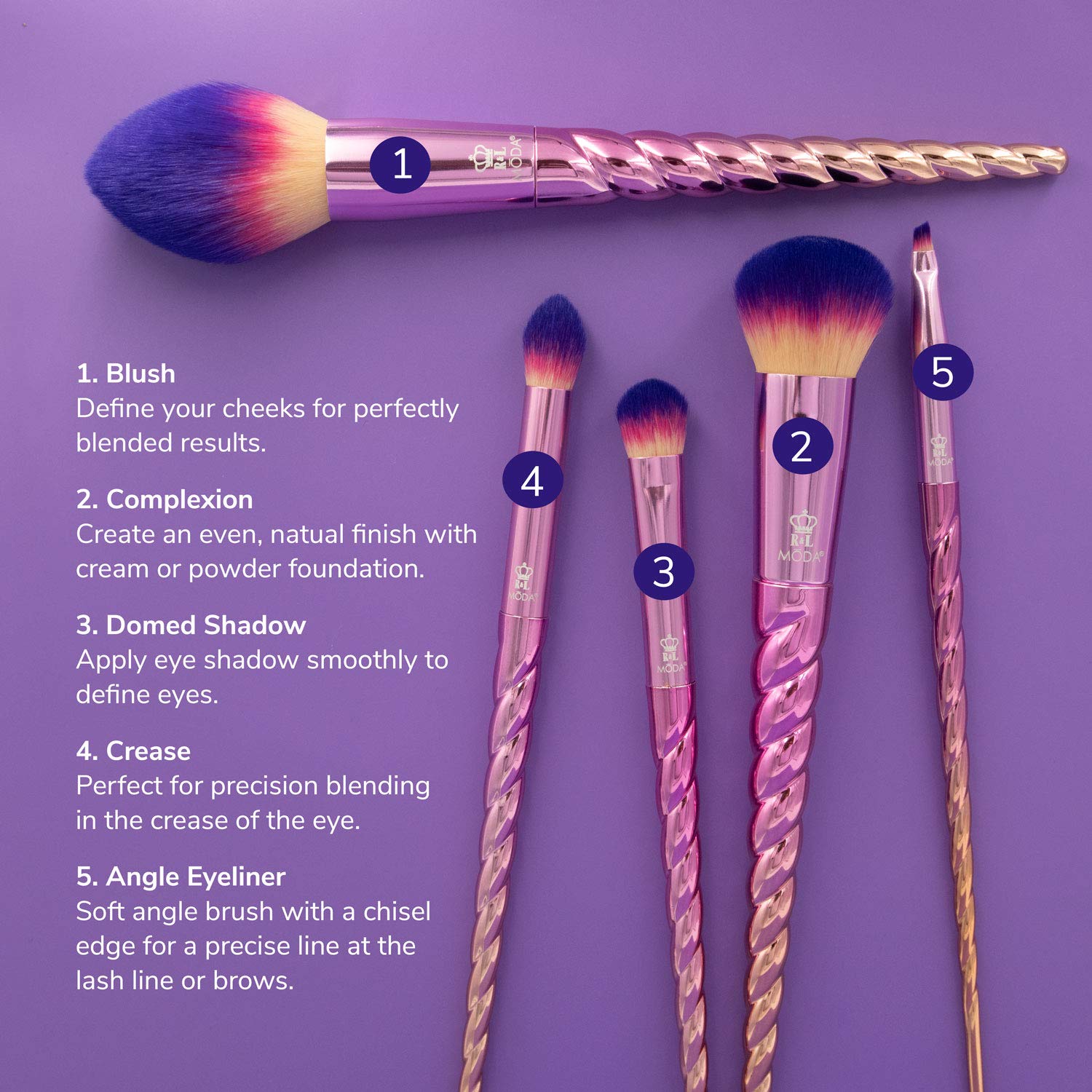 Moda Brush Mythical Star Travel 6pc Makeup Brush Kit - Image 5