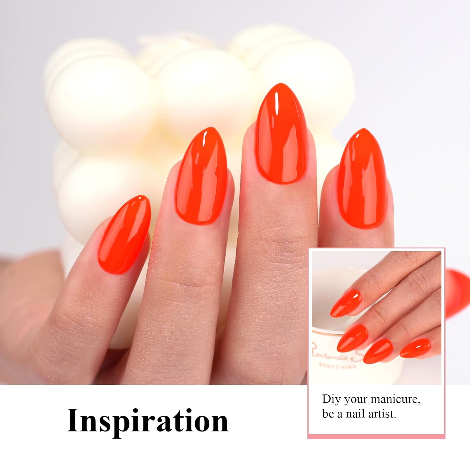 Imtiti Gel Gel Nail Polish, Neon Orange Red, 0.5 Fl Oz Soak Off LED UV, DIY Nail Art Kit for Women & Girls - Image 7