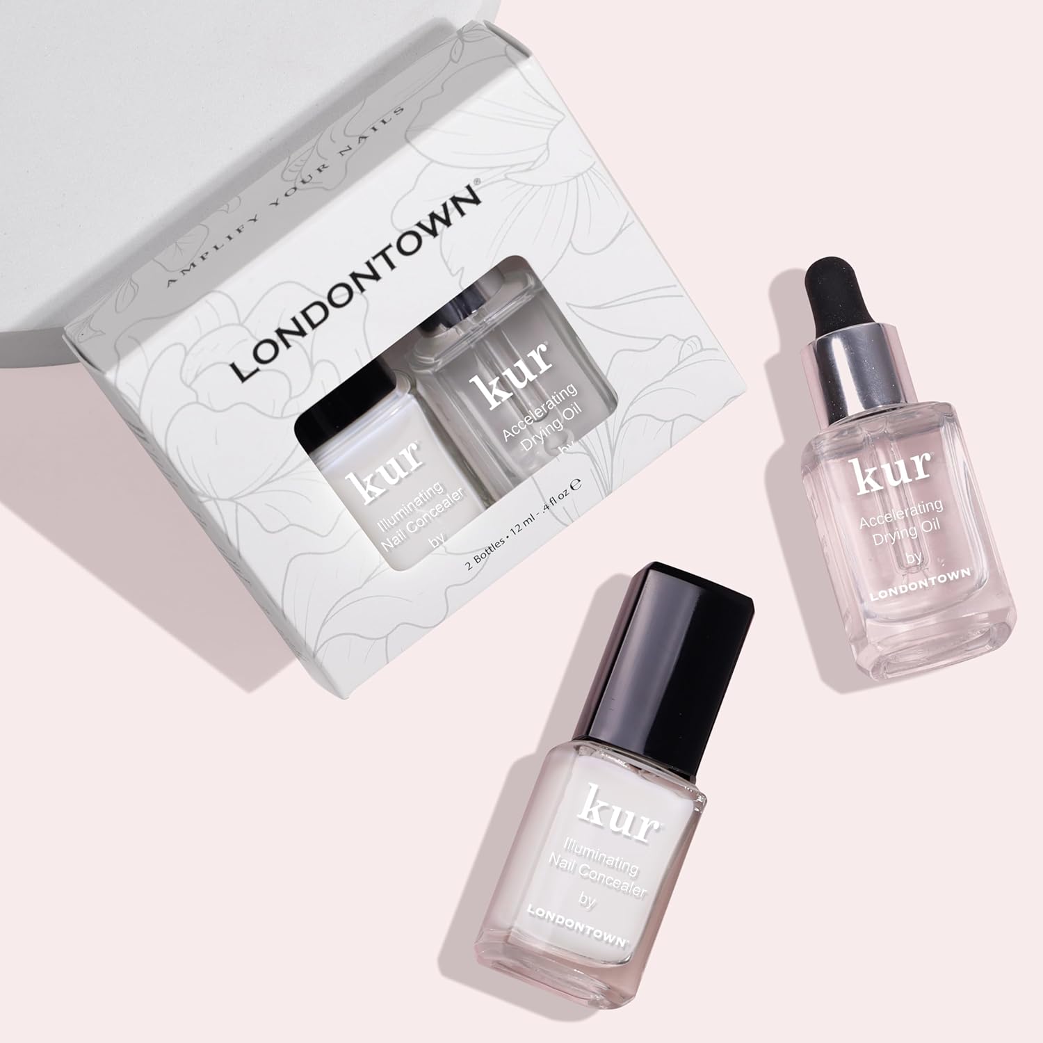 LONDONTOWN Perfect In A Pinch - Original White Nail Concealer and Accelerating Drying Oil Nail Polish Manicure Set, .40fl oz - Image 3