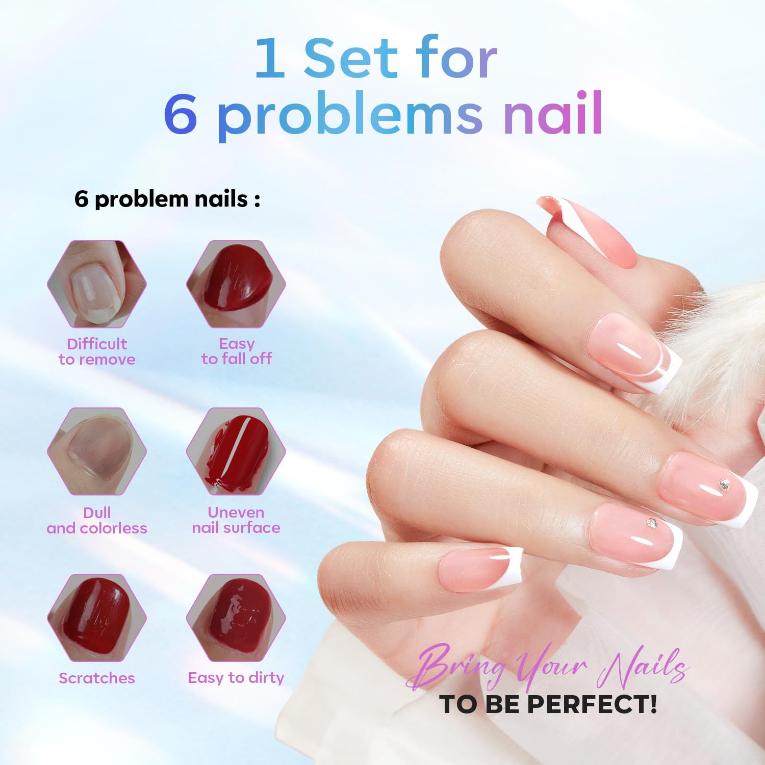 modelones Gel Top Coat, 15 ml 2025 Upgrade Super Shiny Base and Top Coat Set, Soak Off Nail Lamp Acid Free No Wipe Clear Base Top Gel Nail Polish - Image 5