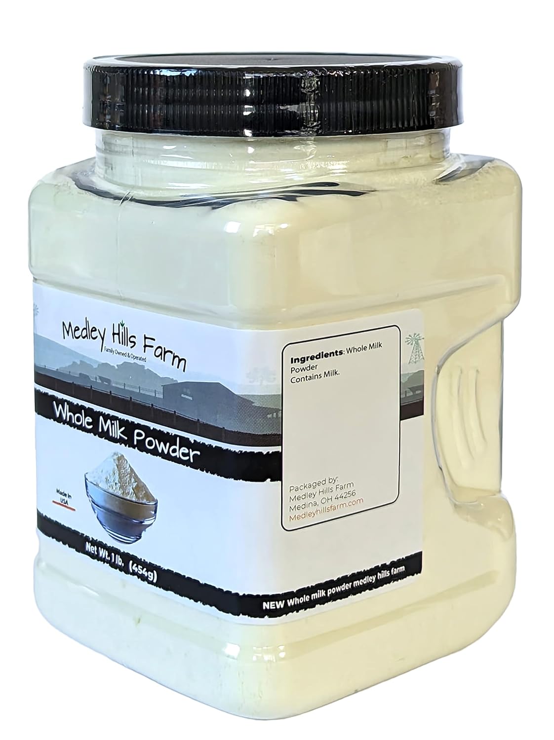 Whole milk powder By Medley Hills Farm in Reusable Container 1 lb. - Great dry milk powder for baking - Product of USA - Image 3