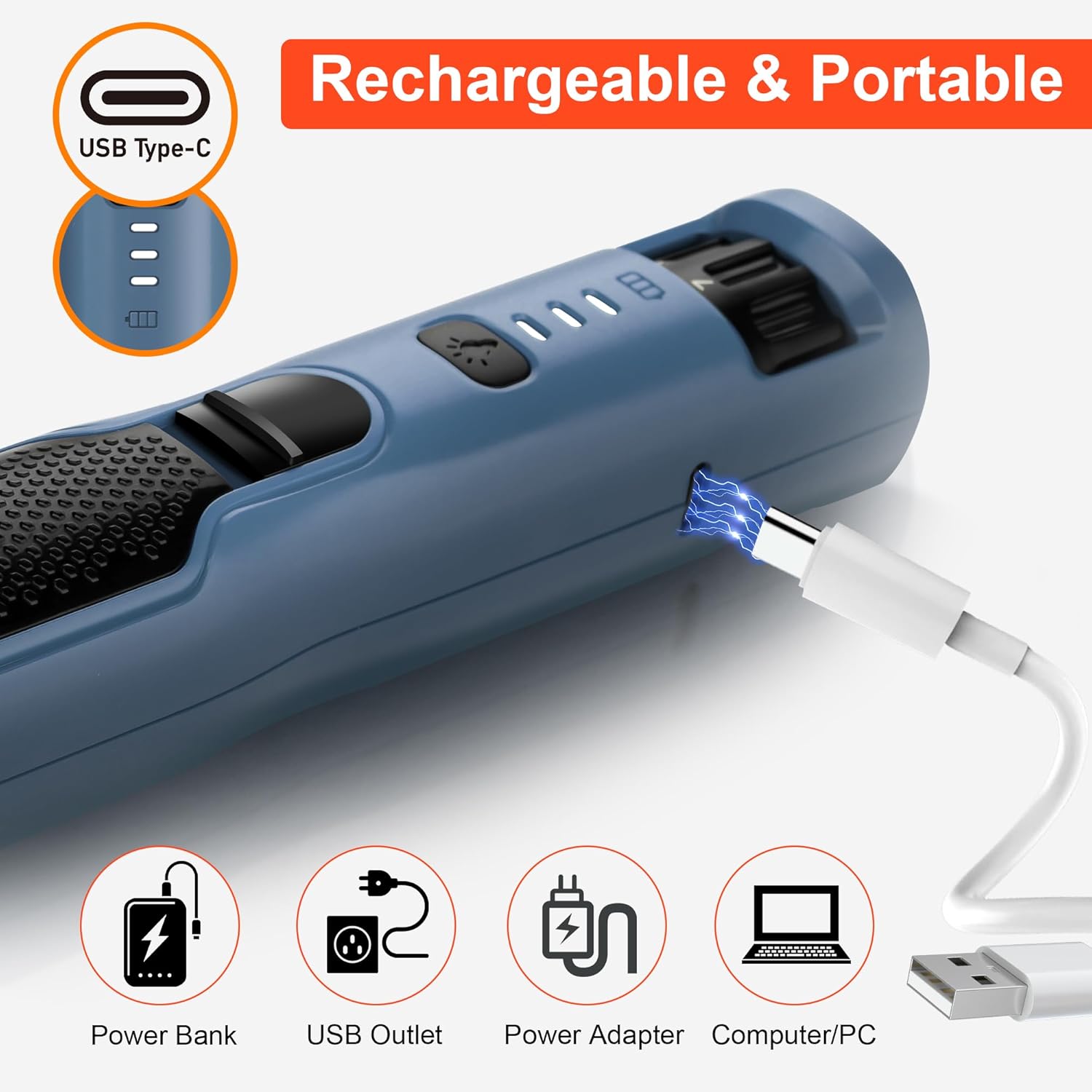 7-Speed 360° LED Strong Light Dog Nail Grinder Quiet Cat Nail Grinder Dog Nail Trimmers for Large Medium Small Dogs Cats Pets Claw Trimmer Quick Dog Nail Clipper - Image 5