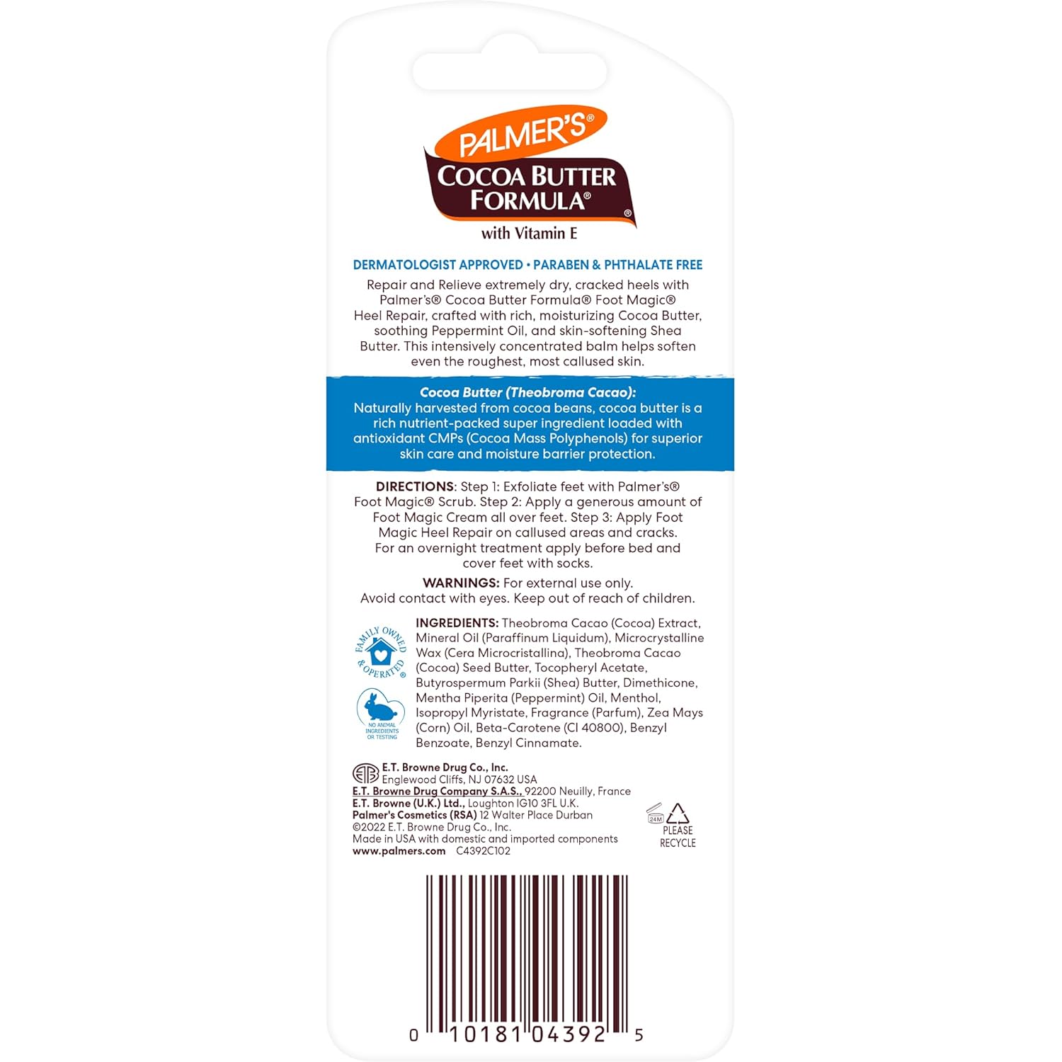 Palmer's Cocoa Butter Formula Heel Repair, Foot Balm Stick for Cracked Heels & Feet, No-Mess Stick Applicator, 0.9 Ounce - Image 3