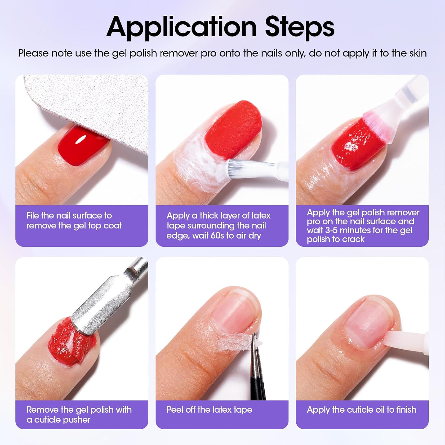 Gellen Gel Nail Polish Remover, Gel Remover for Nails Quickly in 2-5 Minutes, Easy Use No Need to Soak or Wrap, Professional Nail Gel Remover Kit - Image 6