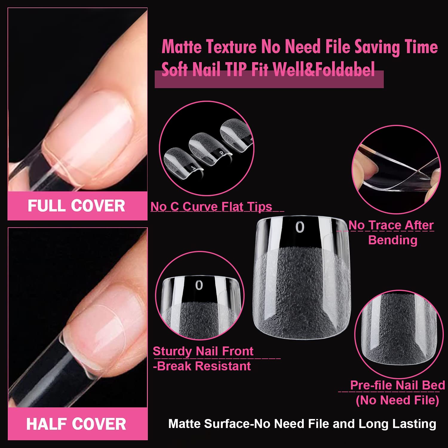 UNA GELLA Extra Short Square Fake Nails XS 216pcs Pre-shape Extra Short Square Press on Nails Gel Tips Full Cover Acrylic Nails False Nails For DIY Salon 12 Sizes - Image 4