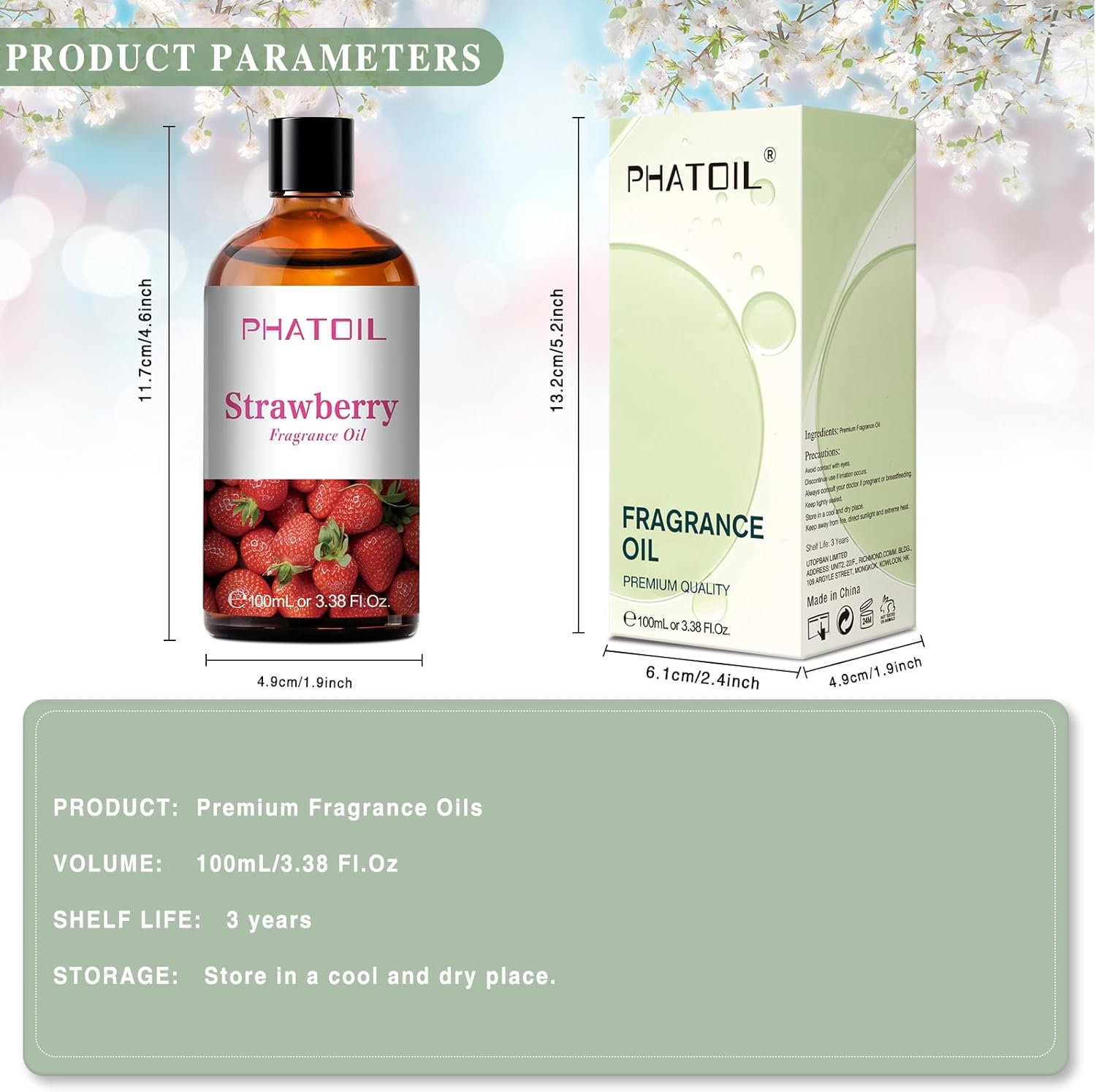 3.38FL.OZ Strawberry Fragrance Oils for Aromatherapy, Essential Oils for Diffusers for Home, Perfect for Diffuser, Yoga, Skin Care, DIY Candle and Soap Making - 100ml - Image 6
