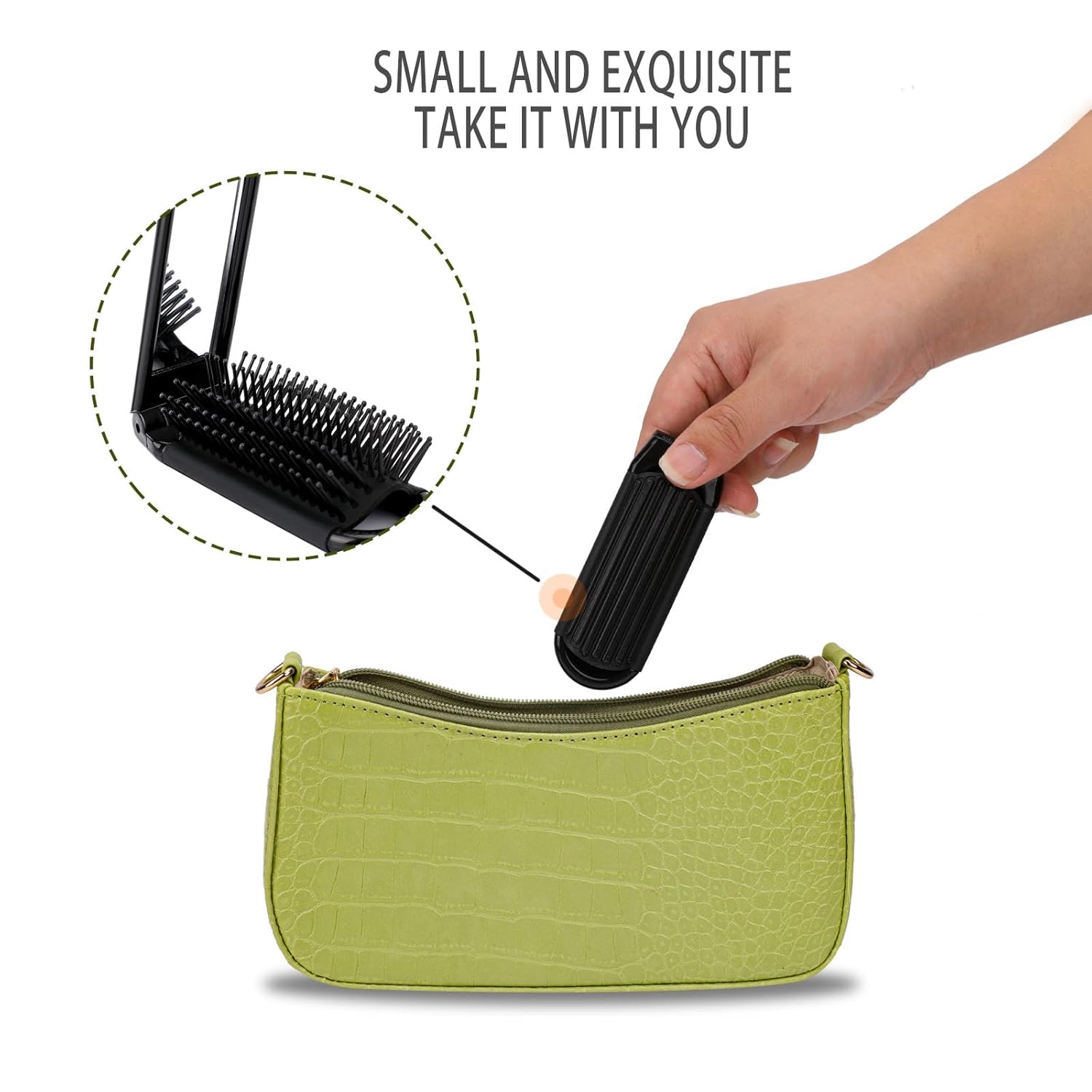 Travel Hair Brush with Mirror and Massage Comb - 2 Pack Foldable Compact Hair Styling Tools for Women and Men - Image 4
