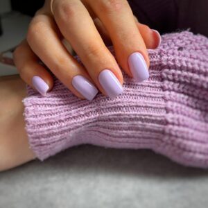 KQueenest Purple Press on Nails - 24 Pcs Set, Short Medium Square Coffin Acrylic Nails, Reusable False Nails for Women