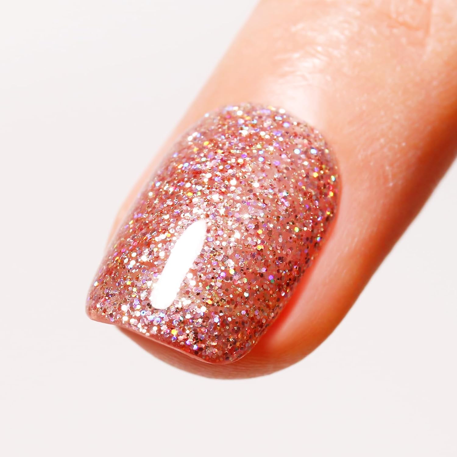 Glitter Rose Gold Gel Nail Polish, 1 Pcs 16ml Sparkly Rose Gold Soak Off UV/LED Gel Polish Manicure Salon DIY at Home - Image 4