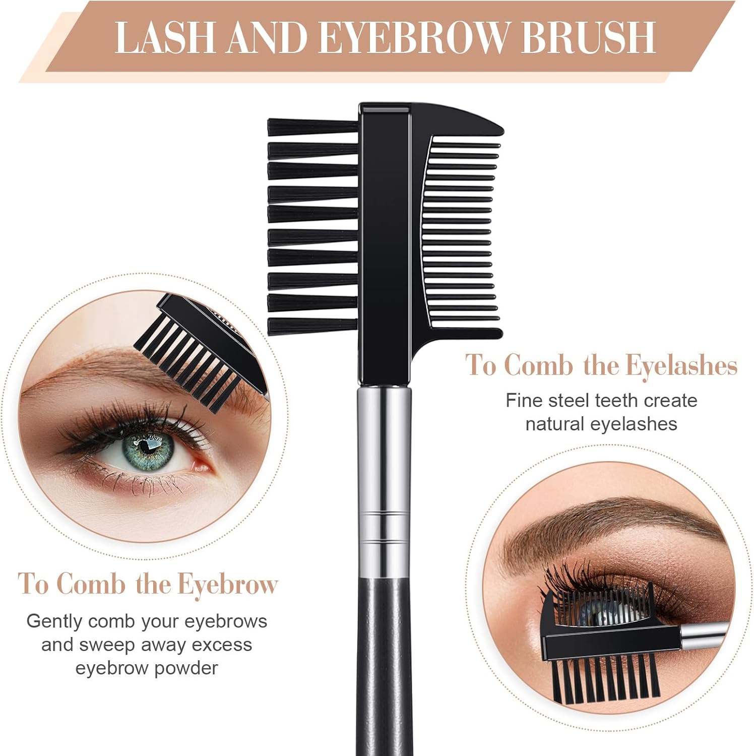 Eyelash Curlers with Comb Eyebrow Brush Kit for Women Lash Curler Eyelash Comb Seperator Mascara Brushes Eyebrow Brush and Comb Silicone Refills Pads - Image 5