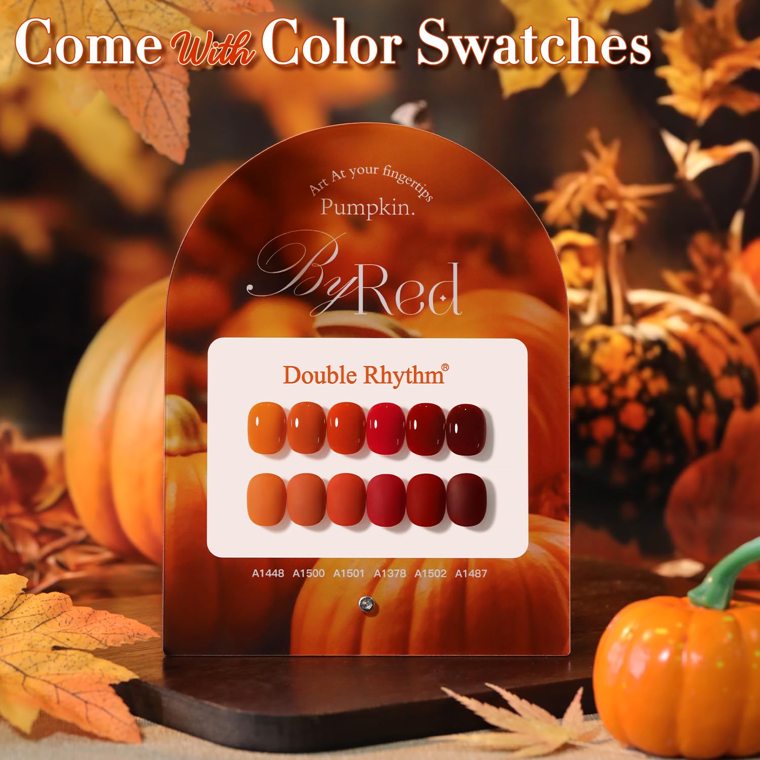 Double Rhythm 6 Pcs 15 ML Gel Polish Set Same Color Same Bottle Soak Off Gel Polish Kit Nail Art Manicure Salon DIY at Home for Women (Dark Light Brown Orange Maroon-T6-6) - Image 2