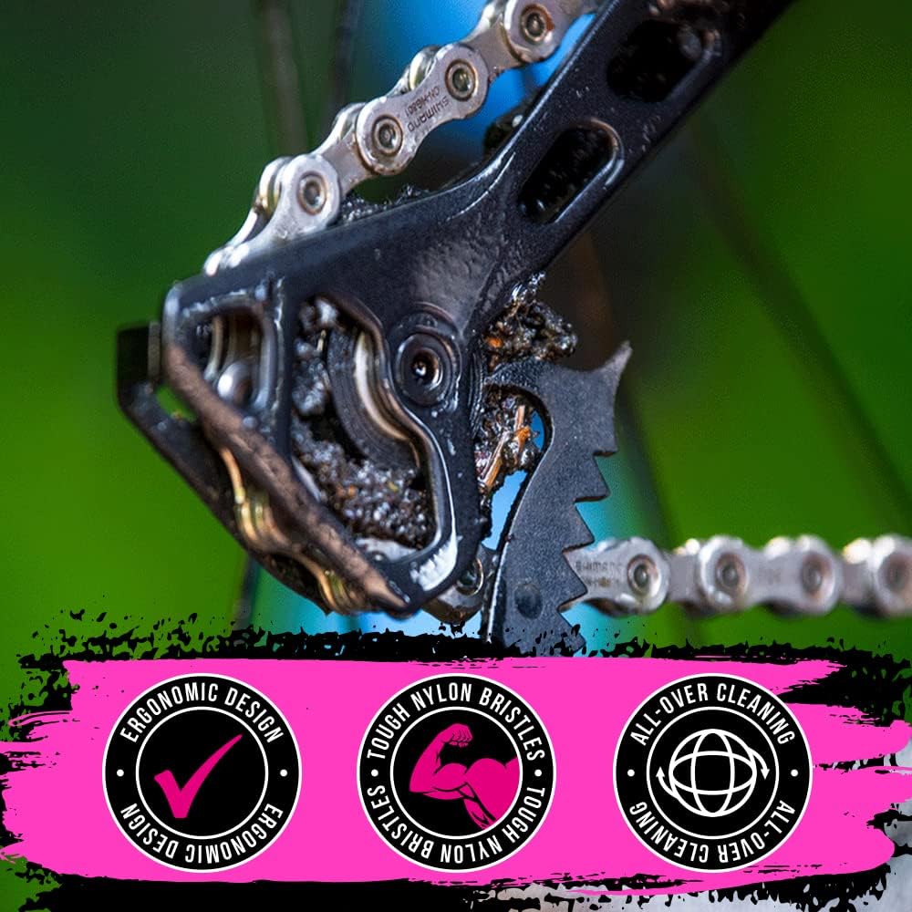 Muc-Off Nano Tech Bike Cleaner 206 5 Piece Premium Brush Kit - Includes 5 Bike Cleaning Brushes With Durable Nylon Bristles And Ergonomic Rubberised Handles To Minimise Impact - Image 7