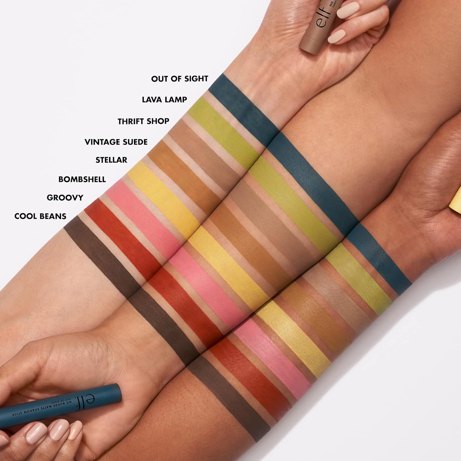 e.l.f. No Budge Matte Shadow Stick, One-Swipe Cream Eyeshadow Stick, Long-Wear & Crease Resistant, Matte Finish, Trift Shop - Image 5