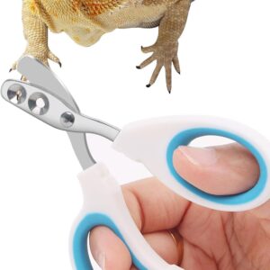 Stainless Steel Bearded Dragon Nail Clippers,Lizard Nail Clippers,Bearded Dragon Supplies,Bearded Dragon Nail Scissors for Small Reptiles,Turtle,Chameleon,Iguana，Hedgehog（Blue）