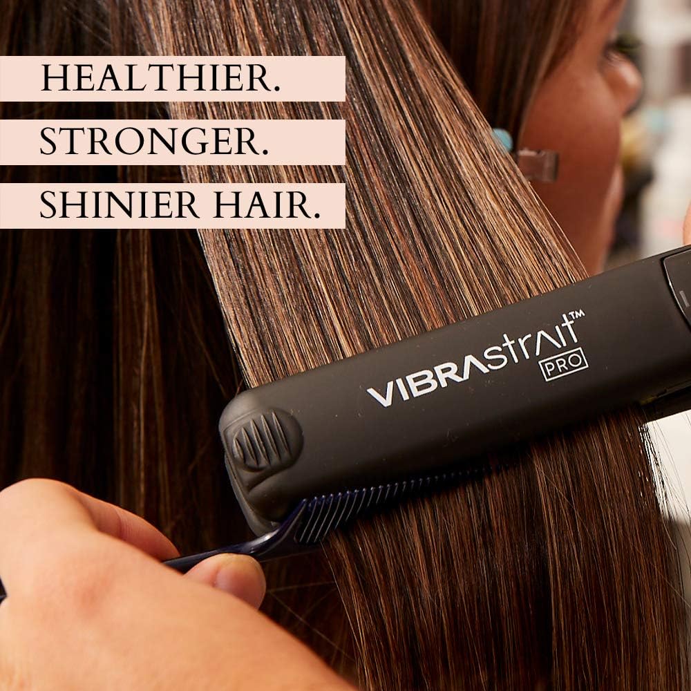 Pro Vibrating Ceramic Tourmaline Ionic Flat Iron, 1-inch - Fast, Frizz-Free Ceramic Hair Straightener with Easy, Gentle Glide for Waves, Curls, Smooth Hair - Professional Styling Tools - Image 4