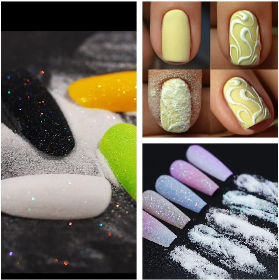 10g 0.2mm Shimmer White Rainbow Nail Glitter Holographic Shining Sugar Nail Glitter Candy Coat Powder Sugar Coating Effect Powder Nail Pigment Powder Nail Art Decorations Dust Diamond Dust for Nails - Image 7