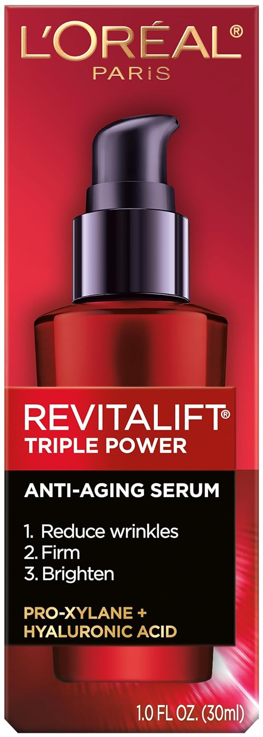 L'Oreal Paris Revitalift Triple Power Anti-Aging Concentrated Face Serum, Hyaluronic Acid and Pro-Xylane, Reduces Wrinkles 1 oz - Image 2