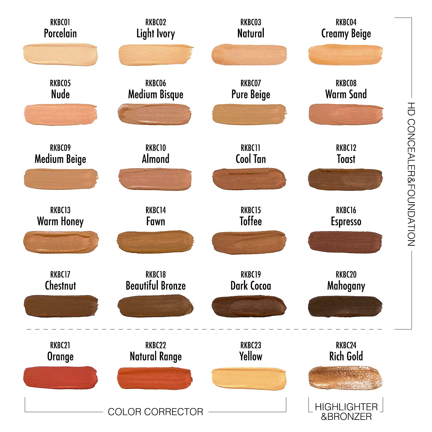 Ruby Kisses HD Brush Concealer & Foundation 3 Pack (Toffee) - Image 6
