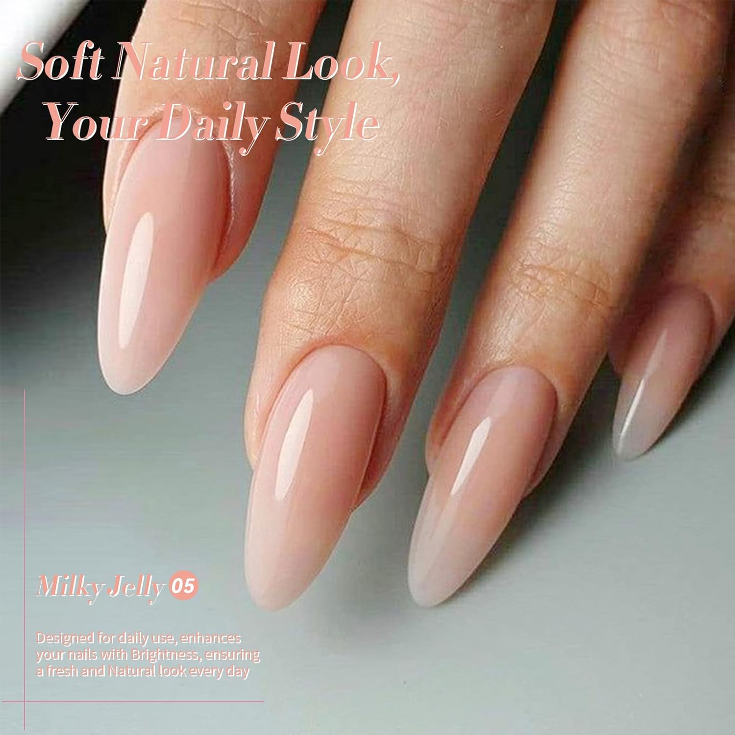 BORN PRETTY Jelly Gel Nail Polish Jelly Nude Gel Polish Sheer Translucent Skin Stone Natural Soak Off Hema-Free Gel Polish Nail Art DIY 15ML - Image 3