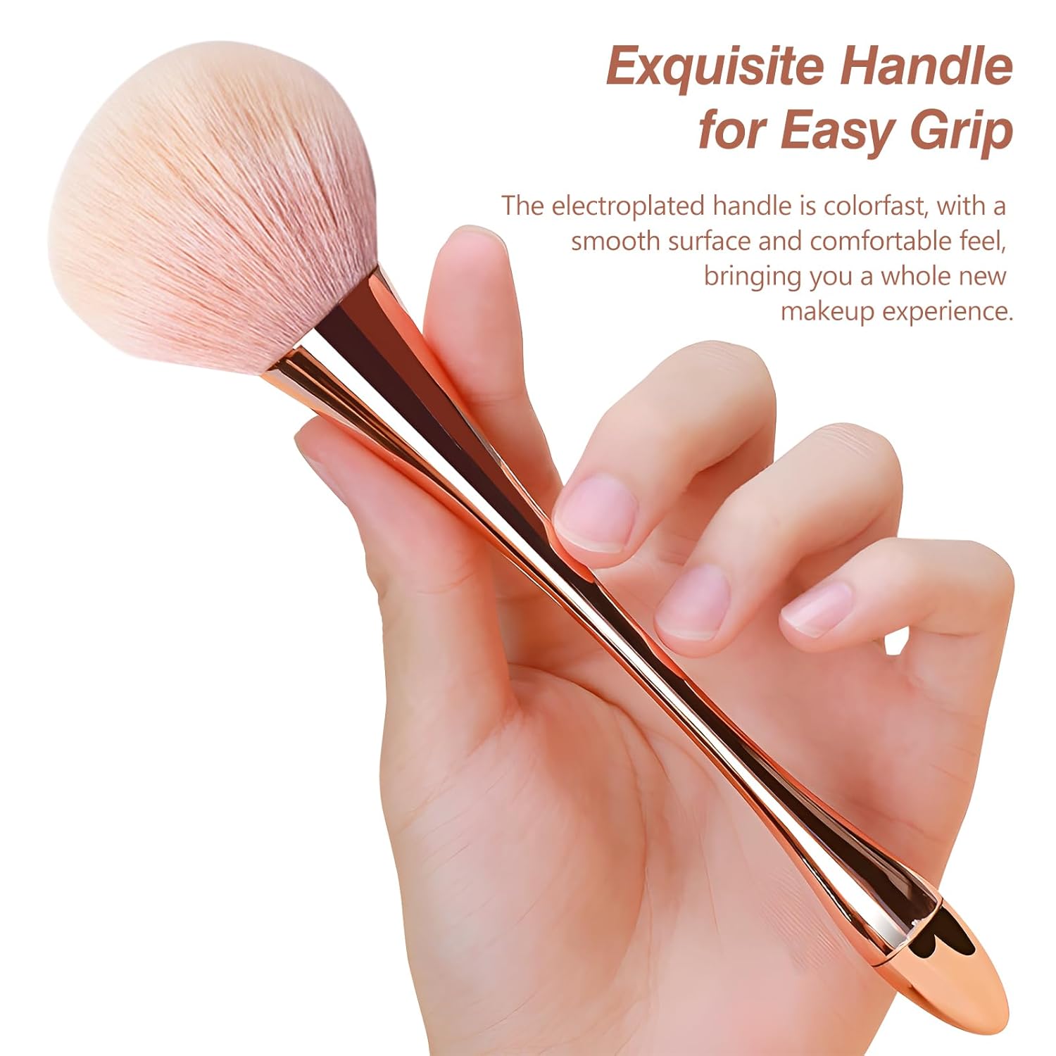 Super Large Mineral Powder Brush Set - Grade Color, 2 Pcs Bronzer Makeup Brush & Soft Fluffy Foundation Brush - Image 6