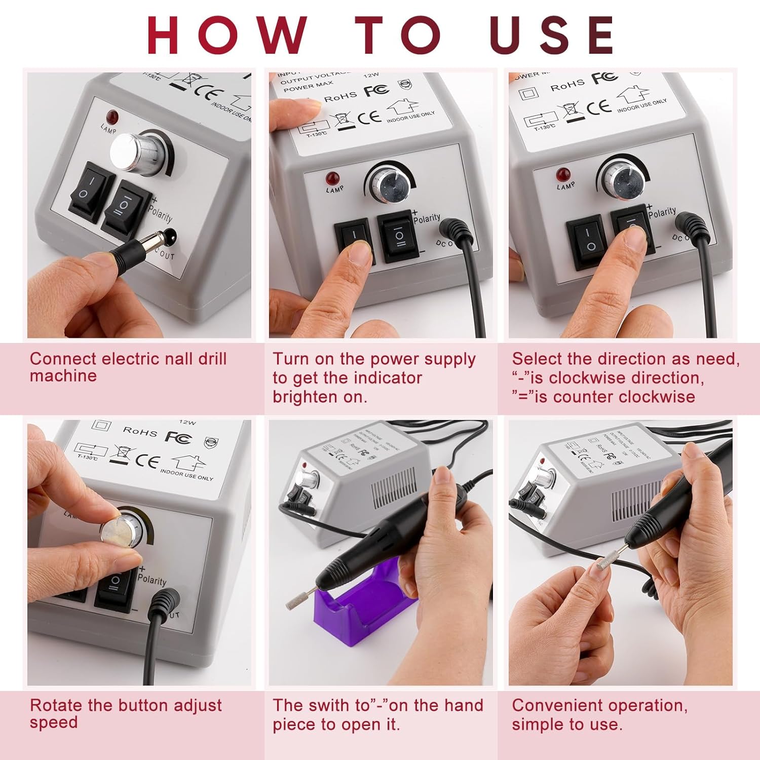 Professional Electric Nail Drill Kit for Manicure Pedicure, 156 Sanding Bands Included - Image 7