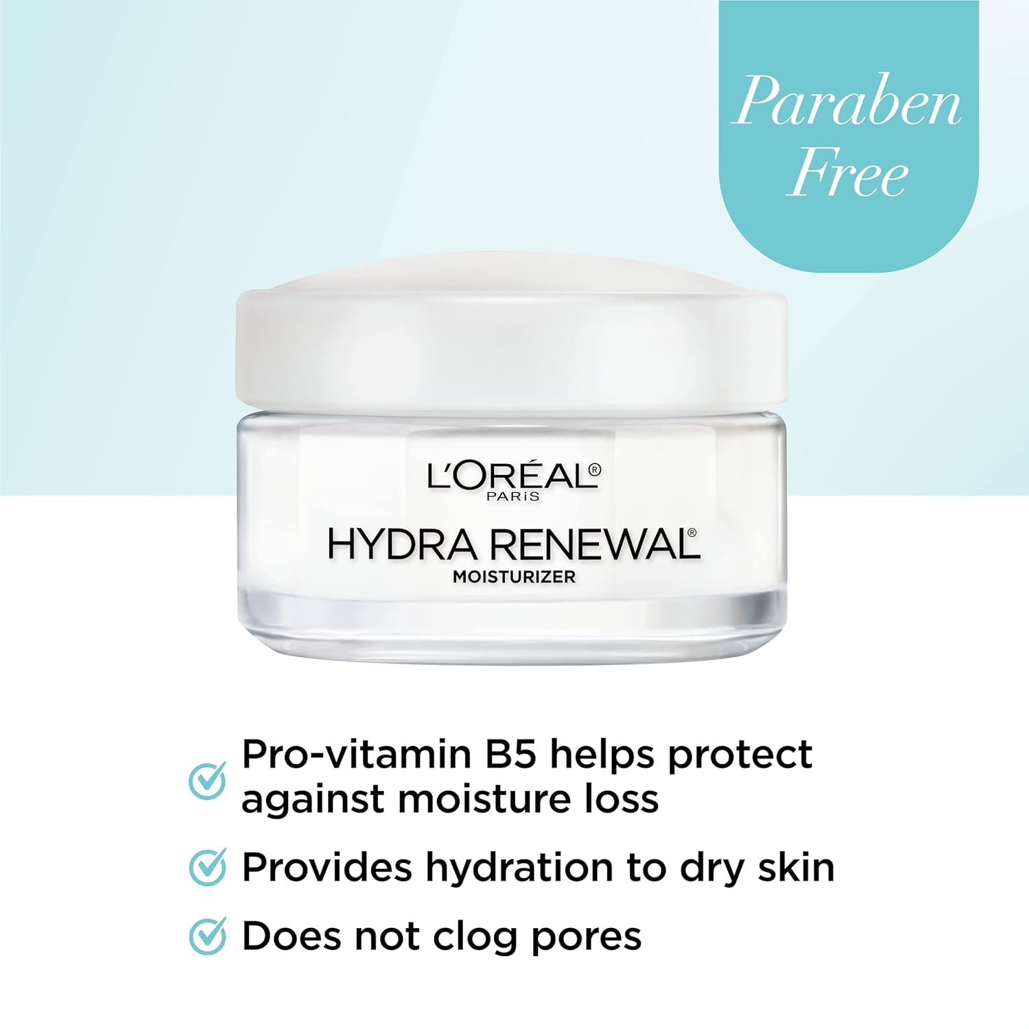 L'Oreal Paris Skincare Hydra-Renewal Face Moisturizer with Pro-Vitamin B5 for Dry Sensitive Skin, All-Day Hydration, 1.7 Oz - Image 4