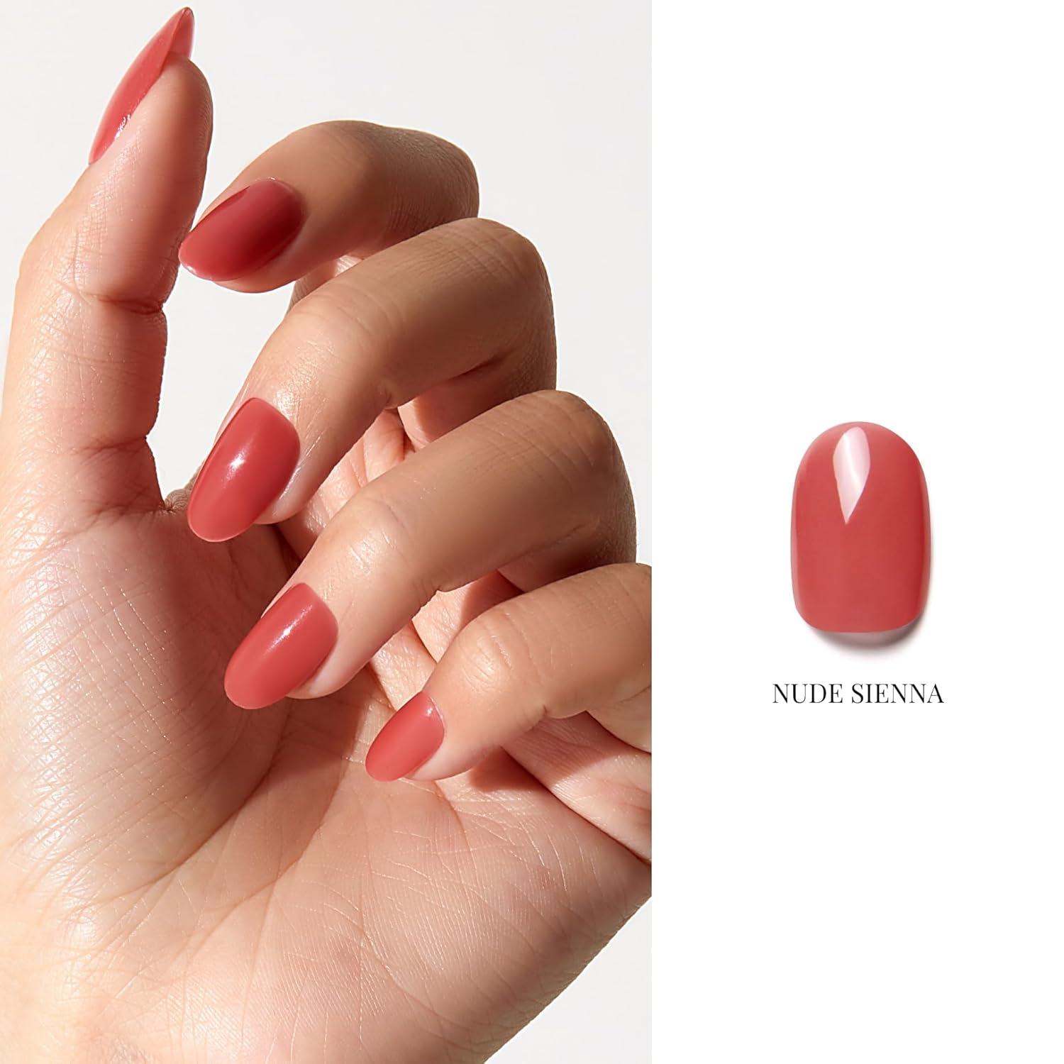 NAILOG Gel Nail Polish Set - 4 Colors Top Coat Color Gel Base 3-In-1 Soak Off UV Gel Polish Kit for Home DIY & Birthday Gifts for Women | Nude Sienna, Nude Rose, Nude Pink, Silver Flakie Pink - Image 3