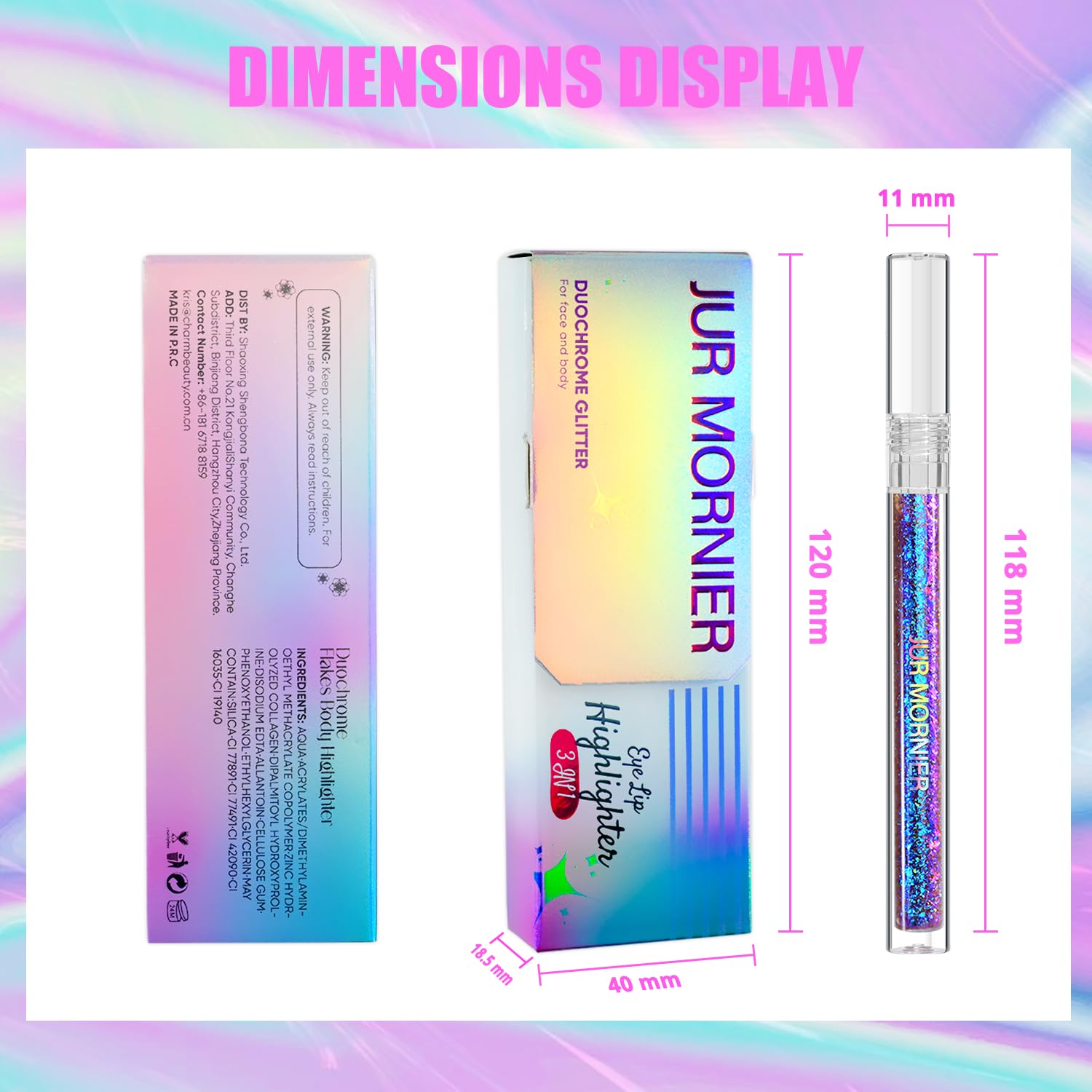 Multichrome Liquid Eyeshadow Set,3 Colors Multi-Dimensional Eye Liner Makeup,High Pigment Waterproof Metallic Eye Shadow,Ultre Fine Tip Glitter Eyeshadow (A01+A02+A03) - Image 5