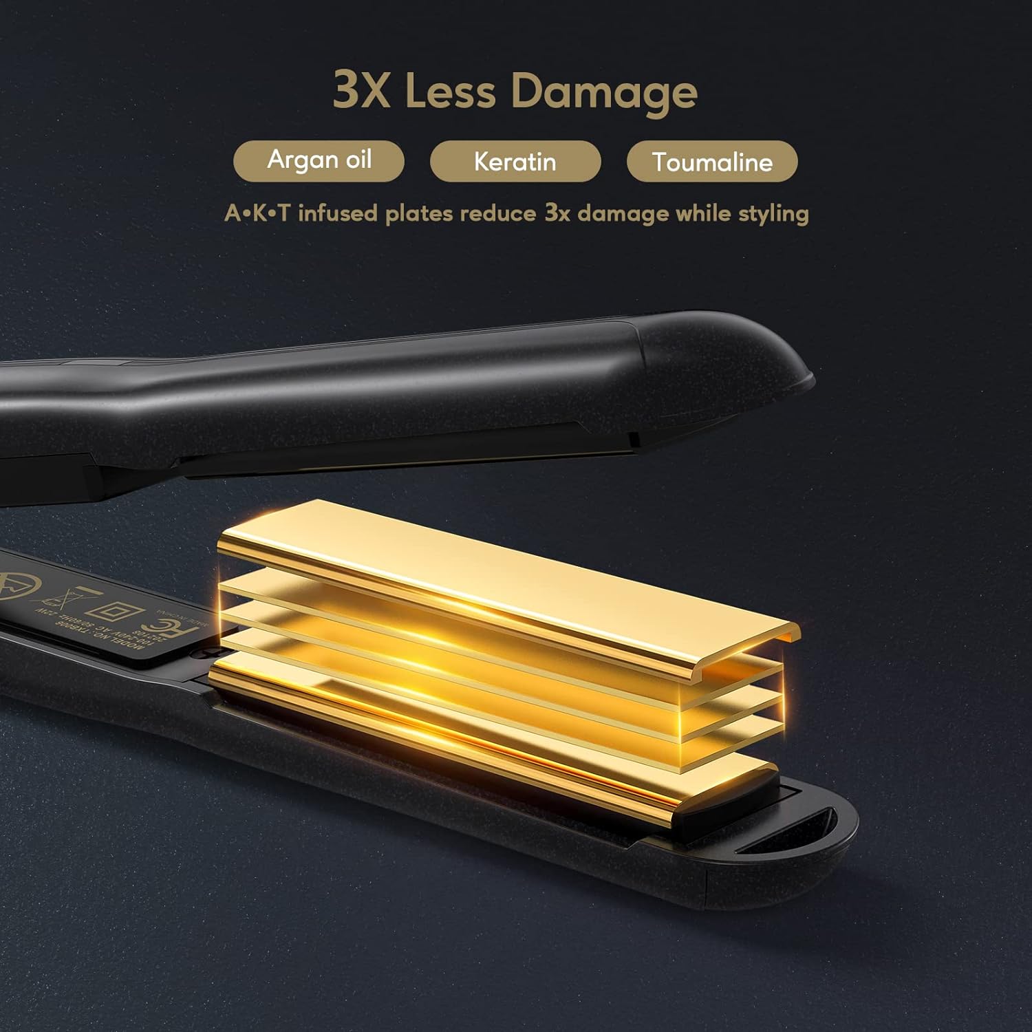 Terviiix Mini Flat Iron for Short Hair Temperature Adjustable, 1/2 Inch Mini Small Portable Ceramic Travel Hair Straightener for Men, Black - Image 5