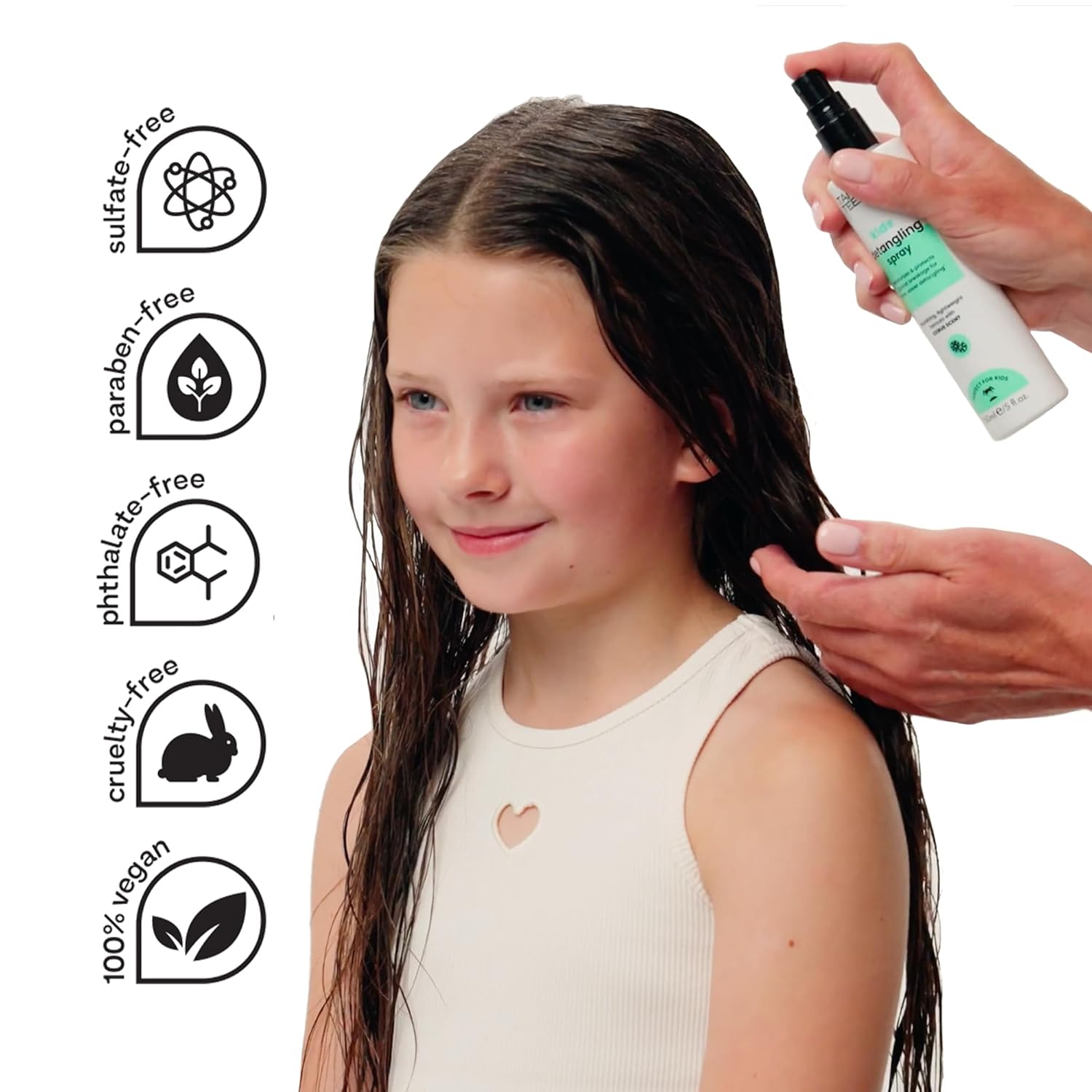 TANGLE TEEZER Hair Detangler Spray for Kids, Vegan and Sulfate-Free with a Fresh & Fruity Scent, for all Hair Types, 5 Fl Oz - Image 4