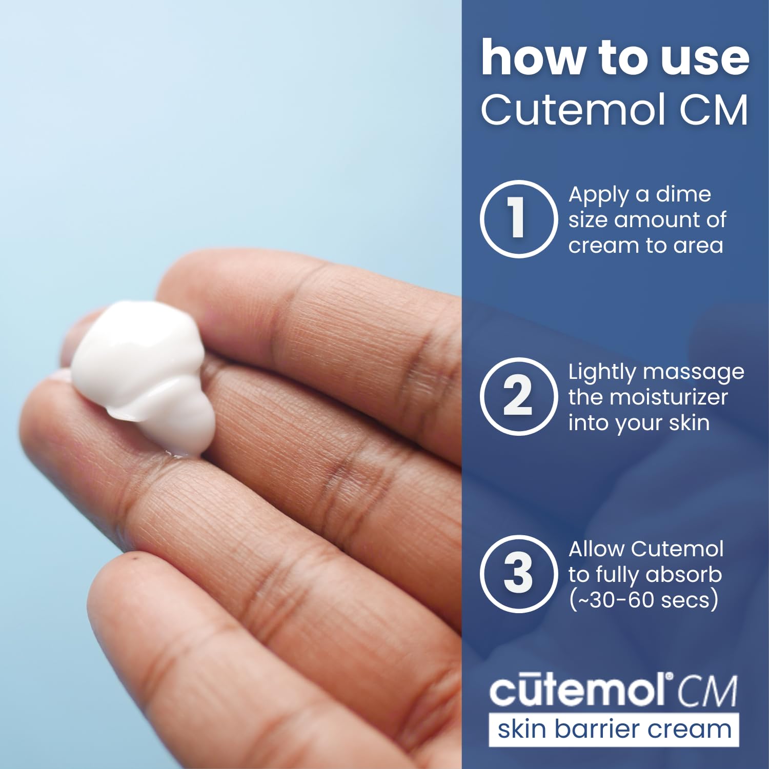 Cutemol CM Emollient Moisturizing Cream - For Severely Dry and Damaged Skin - Natural Beeswax Formulation containing Ceramides - Hydration for Cracked Hands and Feet, Eczema, Psoriasis (8 oz) - Image 6