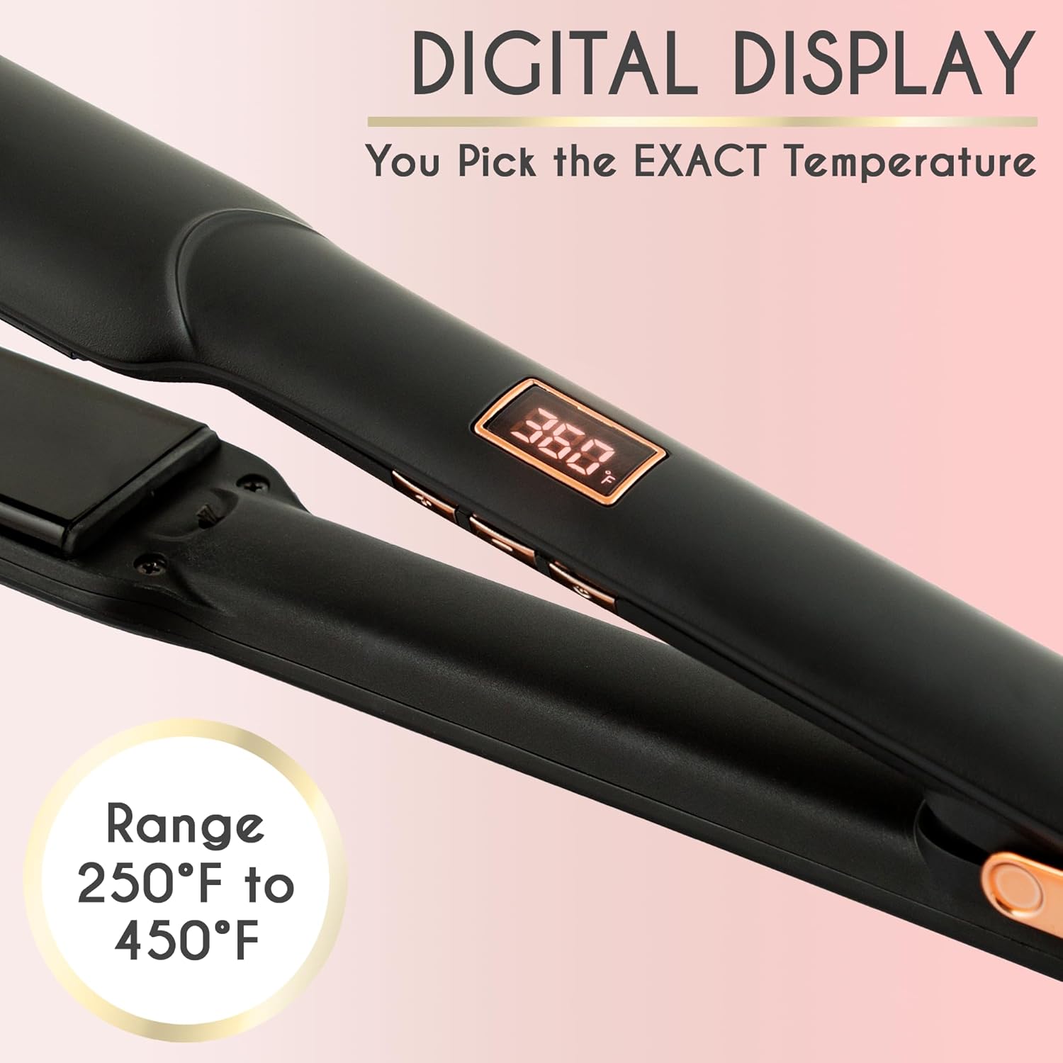 ELLA BELLA® Ceramic Flat Iron Hair Straightener • Professional Straightening Iron • Digital Display to Accurately Control Temperature • As Featured in Good Housekeeping - Image 6