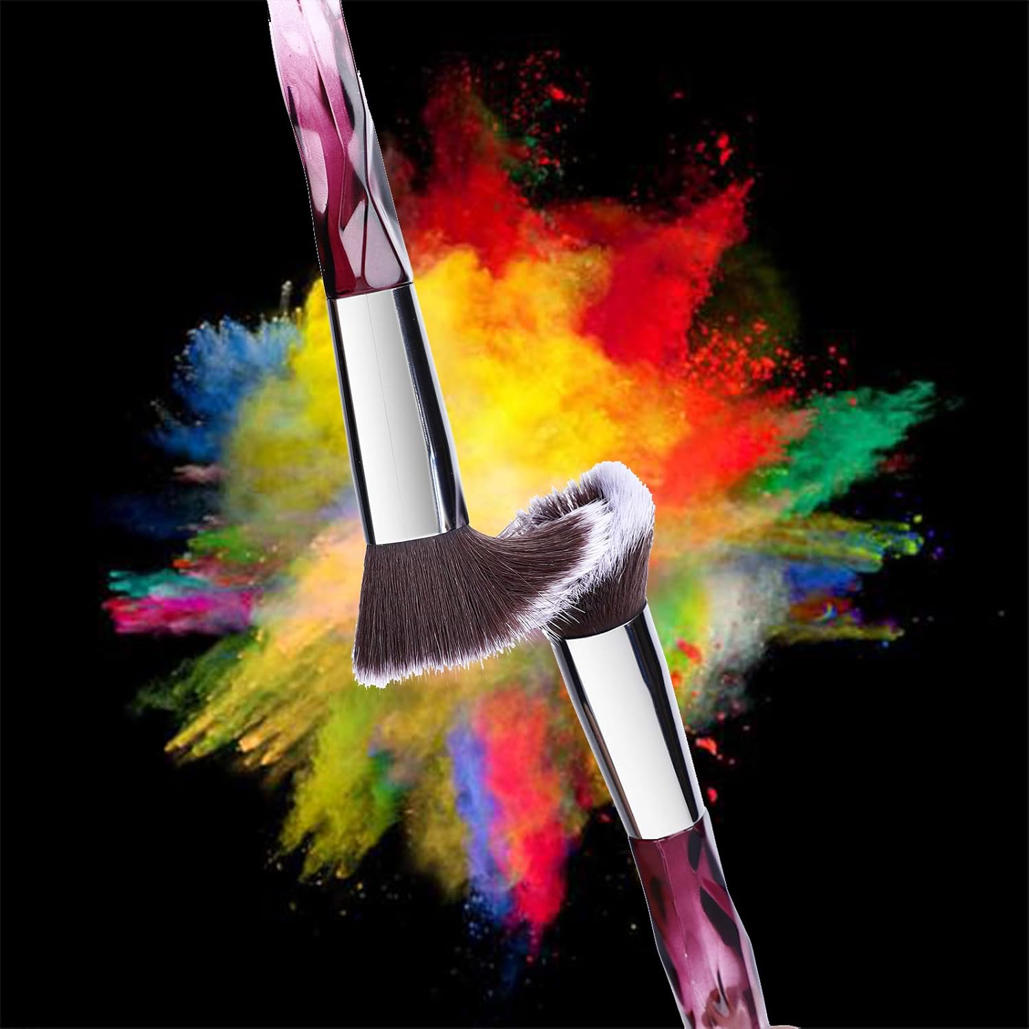 XMOSNZ Makeup Brushes 15pcs Make up Brushes Crystal Handle Highlighter Makeup Foundation Makeup Make Up Brush Sets Eyebrow Brush Professional with 4 Makeup Sponge - Image 5